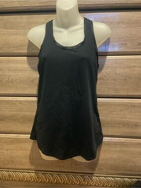 Fabletics Black Racerback Tank Top with Mesh Trim